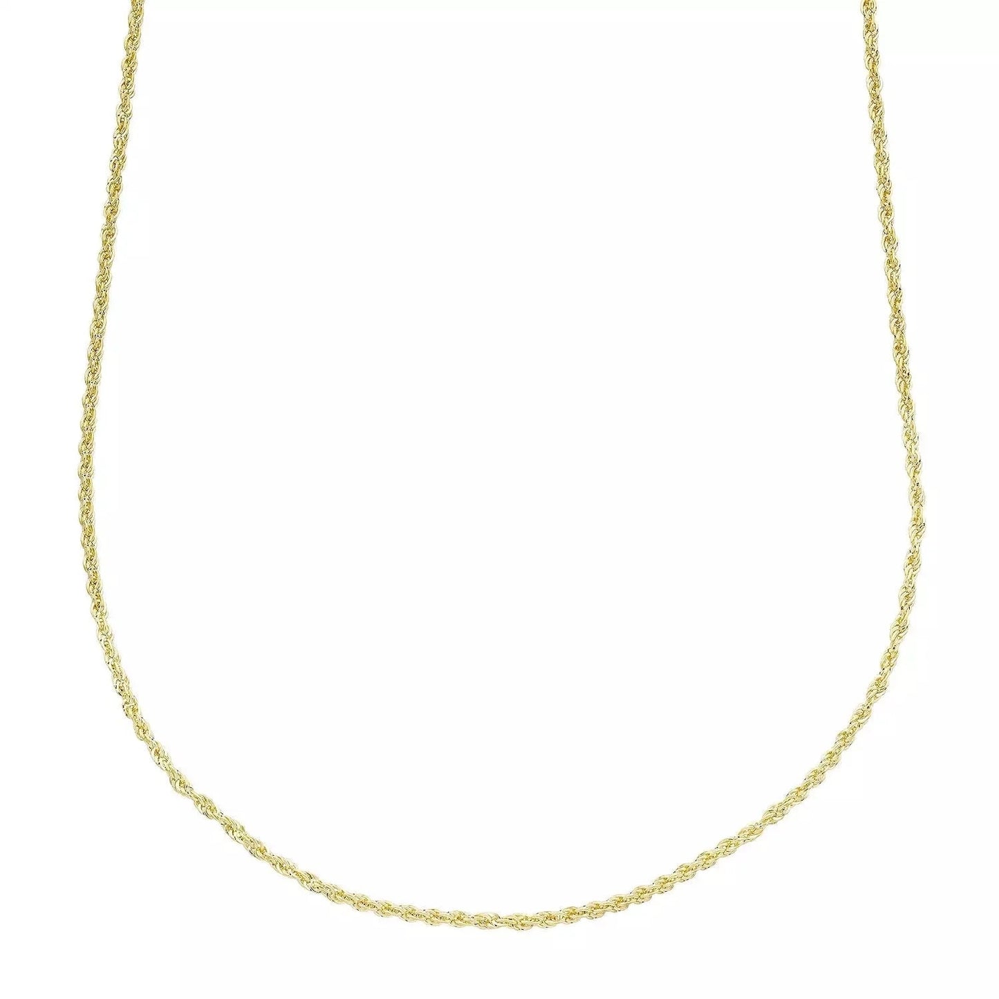 14K Yellow Gold 1.5Mm Rope Chain Necklace, 16¨C24 Inch, Lobster Clasp, Adult Unisex