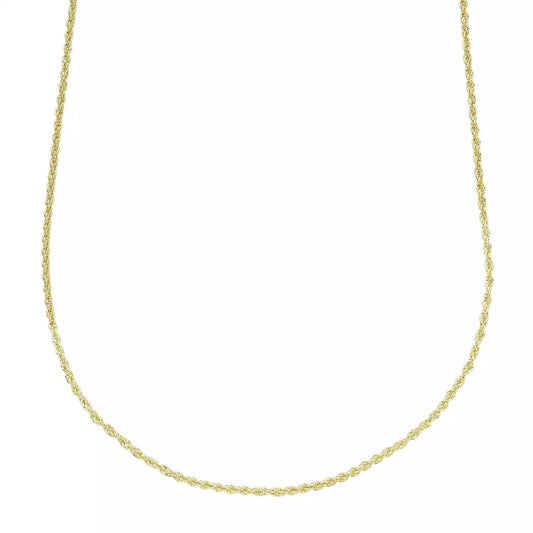 14K Yellow Gold 1.5Mm Rope Chain Necklace, 16¨C24 Inch, Lobster Clasp, Adult Unisex