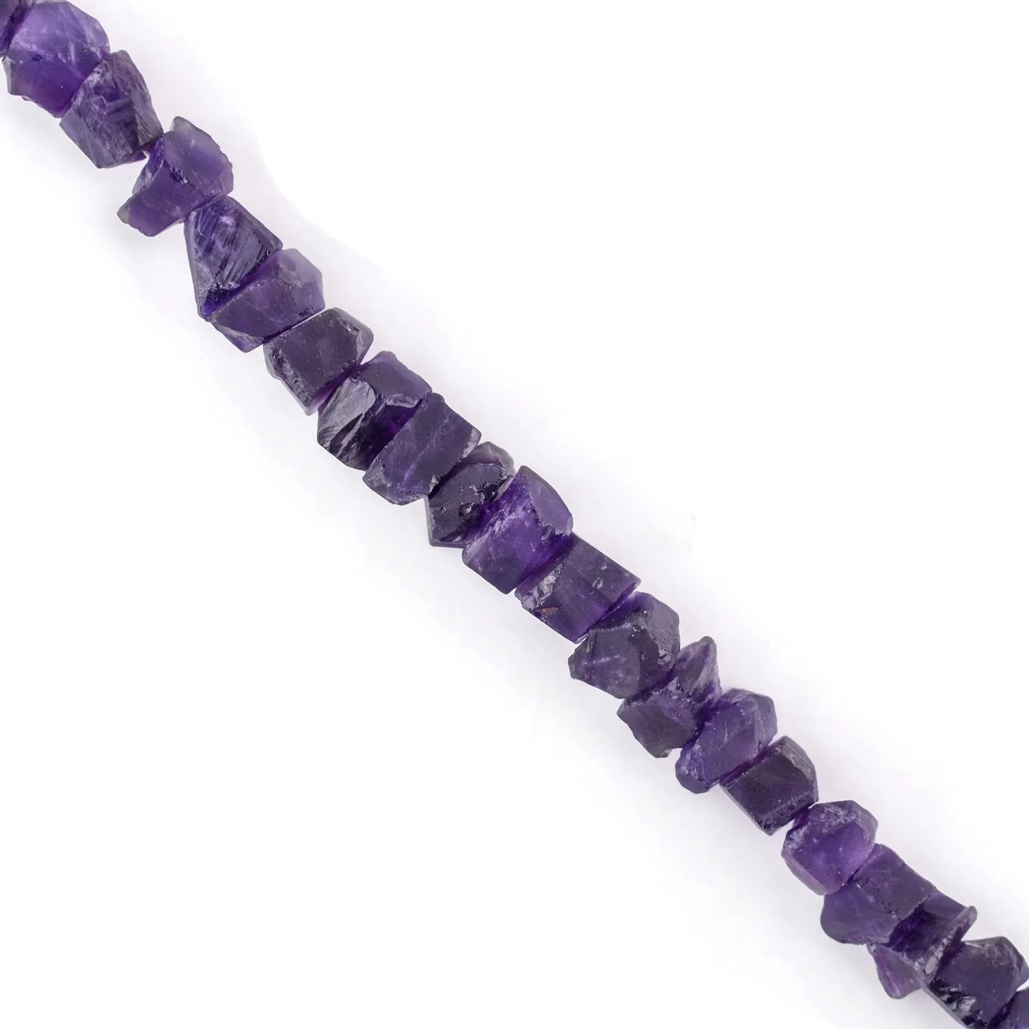 Natural Raw Amethyst Gemstone Full Bracalet, Rough Crystals, Handmade Jewelry, Healing Crystals, February Birthstone, Gift for Women, Rhodium Plating 925 Sterling Silver Bracelet 8 Inch