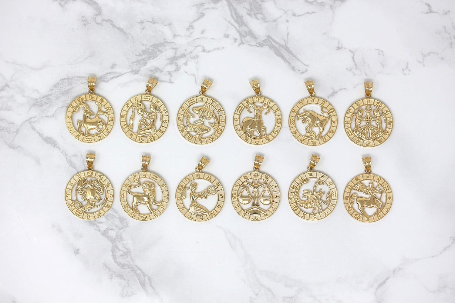 10K Yellow Gold Zodiac Pendant