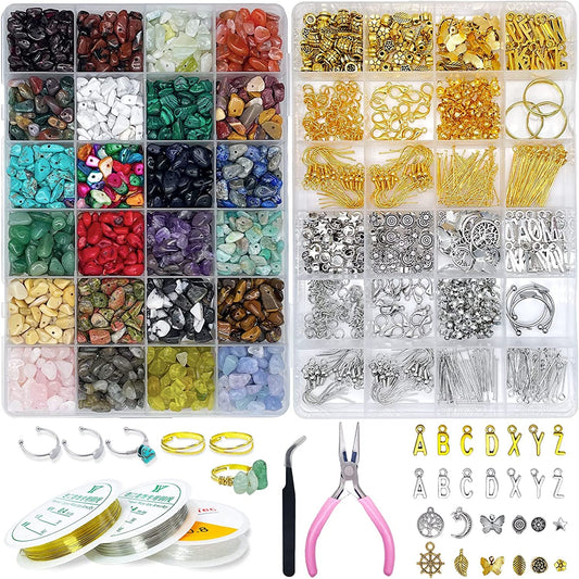 Jewelry Making Kit for - 1760 PC Crystal Beads, 800 PC Jewelry Findings, DIY Br