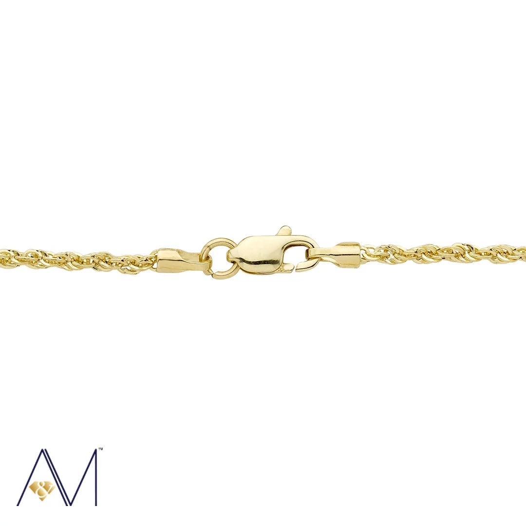 14K Yellow Gold 1.5Mm Rope Chain Necklace, 16¨C24 Inch, Lobster Clasp, Adult Unisex
